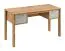 Schreibtisch Braianik 01 in der Farbe Eiche Wotan / Beige mit 2 funktionalen Schubladen, 75 x 138 x 53 cm, Griffe aus Metall, ABS Kantenschutz