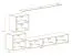 Wohnwand im stylischen Design Balestrand 69, Farbe: Weiß / Schwarz - Abmessungen: 150 x 250 x 40 cm (H x B x T), mit Push-to-open Funktion