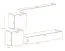 Wohnwand im stylischen Design Balestrand 69, Farbe: Weiß / Schwarz - Abmessungen: 150 x 250 x 40 cm (H x B x T), mit Push-to-open Funktion