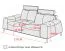 Echtleder Premium Couch Veneto, 2-Sitz Sofa, Farbe: Ecru-beige