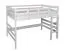 Jugendhochbett 120 x 190 cm | Massivholz: Buche | Weiß Lackiert | umbaubar in Einzelbett | Premium-Qualität | inkl. Rollrost Abbildung