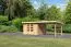 Gartenhaus SET naturbelassen mit Anbaudach 3,3m, Grundfläche: 7,5m²