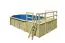 Holz Pool 4 SET, Farbe: Natur KDI, Ø 633, inkl. Leitern & Terrasse 3-teilig