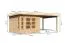 Gartenhaus SET naturbelassen mit Anbaudach 3,2 m, Grundfläche: 7m²