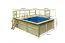 Holz Pool 1 SET rechteckig, Farbe: Natur KDI, Ø 476 cm, inkl. Filterpaket, Leitern & Terrasse 2-teilig