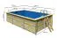 Garten Pool 3 SET rechteckig aus Holz, Farbe: Natur KDI, Ø 637 cm, inkl. Filterpaket & Leitern
