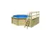 Holzpool 1 C SET, Farbe: Natur KDI, Ø 433 cm, inkl. Leitern & Terrasse 2-teilig