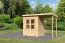 Gartenhaus SET naturbelassen mit Anbaudach, Grundfläche: 2,2m²