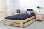 Einzelbett Kiefer Vollholz massiv natur A5, inkl. Lattenrost - Abmessung 90 x 200 cm