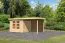 Gartenhaus SET naturbelassen mit Schleppdach 2,4 m Breite, Rückwand, Grundfläche: 5,76m²