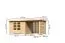 Gartenhaus SET naturbelassen mit Anbaudach 2,4 m Breite, Grundfläche: 6,35 m²