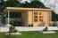 Gartenhaus SET naturbelassen mit Anbaudach 2,4 m Breite, Grundfläche: 9m²