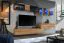 Edle Wohnwand Valand 12, Farbe: Eiche Wotan / Schwarz - Abmessungen: 170 x 280 x 40 cm (H x B x T), mit Push-to-open Funktion