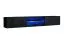 Moderner TV-Unterschrank mit zwei Türen Möllen 18, Farbe: Schwarz - Abmessungen: 30 x 180 x 40 cm (H x B x T), mit LED-Beleuchtung