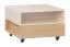 Couchtisch auf vier Rollen | 1 offenes Fach | 1 Schublade | Farbe: Eiche / Beige | Soft-Close-Funktion | Push-to-open Funktion | für Wohnzimmer