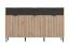Modernes Sideboard mit viel Stauraum Zvesdara 06, drei Schubladen, Farbe: Eiche Artisan / Schwarz, drei Türen, sechs Fächer, Maße: 92,5 x 157 x 40 cm
