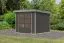 Gartenhaus aus Holz, Fichte terragrau, graualuminium Trapezblechdach, stahlverstärkte Ecken, Zylinderschloss, langlebig und wartungsarm, 2,38×2,42 m