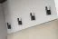 Garderobe | Spiegel | Farbe: Kaschmir / Schwarz | 4 Haken | gepolstertes Paneel | Maße: 210 x 32 x 203 cm | Kleiderschrank | 3 Schubladen