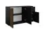 Sideboard / Kommode mit drei Türen Elefsina 02, Farbe: Schwarz / Eiche Artisan, eine Schublade, drei Fächer, Maße: 73 x 120 x 35 cm, gut Verarbeitet