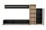Wohnwand | Farbe: Eiche Ribbeck / Schwarz | Push-to-open Funktion | Maße: 240 x 40 x 127 cm | 11 Fächer | 1 Schrank | 1 Regal | 1 TV-Unterschrank | 1 Wandregal
