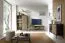 Eleganter TV-Unterschrank mit Push-to-open Funktion Chelmsford 02, Farbe: Schwarz / Eiche - Abmessungen: 56 x 154 x 39 cm (H x B x T)