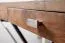 Schreibtisch aus Sheesham Massivholz, Farbe: Sheesham / Metall Schwarz- Abmessungen: 78 x 120 x 55 cm (H x B x T) mit Schublade