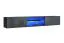 Wohnwand Wohnzimmer Volleberg 42, Farbe: Schwarz / Grau - Abmessungen: 140 x 250 x 40 cm (H x B x T), mit blauer LED-Beleuchtung