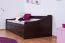 Jugendbett / Funktionsbett Kiefer massiv Vollholz Walnussfarben 94, inkl. Lattenrost - 90 x 200 cm (B x L)