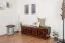 Truhe Holztruhe Kiefer massiv Vollholz Walnussfarben 179 – Abmessungen: 50 x 154 x 46 cm (H x B x T), Sitztruhe