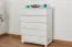 Kommode Kiefer massiv Vollholz weiß lackiert Junco 136 - Abmessung 100 x 80 x 42 cm