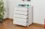 Kommode Kiefer massiv Vollholz weiß lackiert Junco 136 - Abmessung 100 x 80 x 42 cm