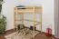 Kinderbett / Hochbett Kiefer massiv Vollholz natur 120 – Abmessung 90 x 200 cm