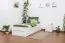 Weißes Buche Bett mit Schubladen 90 x 200 cm Weiß massiv