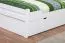 Weißes Buche Bett mit Schubladen 90 x 200 cm Weiß massiv