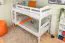 Stockbett für Erwachsene "Easy Premium Line" K18/n, Kopfteil mit Löchern, Buche Vollholz massiv Weiß - 90 x 200 cm, (L x B) teilbar