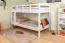 Etagenbett für Erwachsene "Easy Premium Line" K18/n, Kopfteil mit Löchern, Buche Vollholz massiv Weiß - 90 x 200 cm, (L x B) teilbar