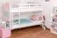 Etagenbett / Stockbett "Easy Premium Line" K19/n, Kopf- und Fußteil mit Löchern, Buche Vollholz massiv Weiß - 90 x 200 cm (B x L), teilbar