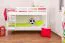 Etagenbett / Stockbett "Easy Premium Line" K21/n, Kopf- und Fußteil gerundet, Buche Vollholz massiv Weiß - 90 x 200 cm (B x L), teilbar