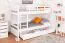 Stockbett für Erwachsene "Easy Premium Line" K21/n inkl. 2 Schubladen und 2 Abdeckblenden, Kopf- und Fußteil gerundet, Buche Vollholz massiv Weiß - 90 x 200 cm (B x L), teilbar