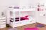 Etagenbett / Stockbett "Easy Premium Line" K21/n inkl. 2 Schubladen und 2 Abdeckblenden, Kopf- und Fußteil gerundet, Buche Vollholz massiv Weiß - 90 x 200 cm (B x L), teilbar