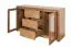 Vitrine Selun 01, Farbe: Eiche Dunkelbraun - 80 x 140 x 43 cm (H x B x T)