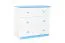 Kommode Kiefer massiv Vollholz weiß blau lackiert 006 - Abmessung 78 x 80 x 47 cm (H x B x T)