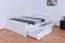Jugendbett "Easy Premium Line" K5, inkl. 2 Schubladen und 1 Abdeckblende, 140 x 200 cm Buche Vollholz massiv weiß lackiert, inkl. Lattenrost