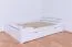 Jugendbett "Easy Premium Line" K5, inkl. 2 Schubladen und 1 Abdeckblende, 140 x 200 cm Buche Vollholz massiv weiß lackiert, inkl. Lattenrost