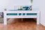 Einzelbett / Gästebett "Easy Premium Line" K8, 120 x 200 cm Buche Vollholz massiv weiß lackiert