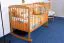 Babywiege Kiefer massiv Vollholz Erlefarben 104, inkl. Lattenrost - 60 x 120 cm (B x L)