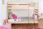 Kinderbett / Etagenbett Buche massiv Vollholz natur 119 – Liegeflächen: 90 x 200 cm (B x L)