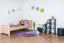 Kinderbett / Jugendbett Buche massiv Vollholz natur 107, inkl. Lattenrost - 80 x 200 cm (B x L)