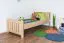 Kinderbett / Jugendbett Buche massiv Vollholz natur 107, inkl. Lattenrost - 80 x 200 cm (B x L)