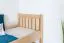 Kinderbett / Jugendbett Buche massiv Vollholz natur 107, inkl. Lattenrost - 80 x 200 cm (B x L)